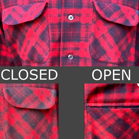 VTG Pendleton 100% Wool Board Shirt(M) Loop Collar - Picture 6 of 15